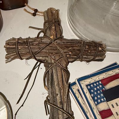 Sale Photo Thumbnail #486: Rustic Twig Cross Wall Hanging