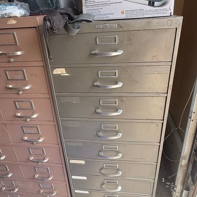 Sale Photo Thumbnail #85: Art Metal Construction Co. 10-Drawer Steel Cabinet