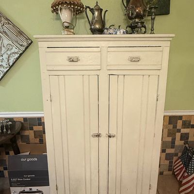 Sale Photo Thumbnail #16: Vintage Farmhouse Style Beadboard Jelly Cupboard