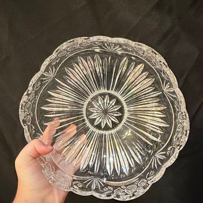 Sale Photo Thumbnail #657: Oneida Southern Garden Rose Pattern Crystal Bowl