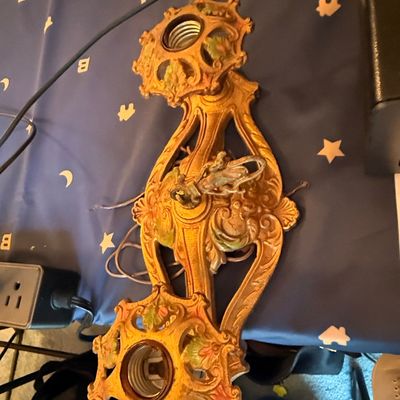Sale Photo Thumbnail #72: Vintage Rococo Style Two-Light Wall Sconce with Cherub Motif