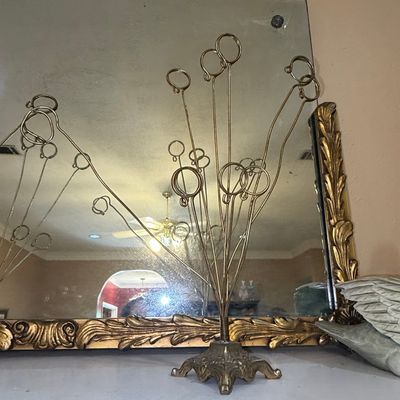 Sale Photo Thumbnail #226: Vintage Brass Wire Photo or Card Holder Stand