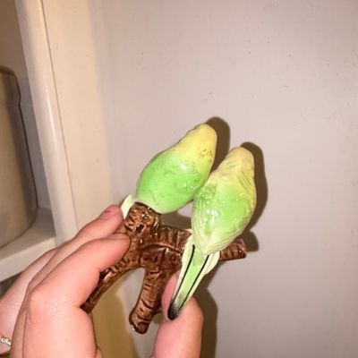 Sale Photo Thumbnail #622: Mid-Century Japanese Ceramic Budgie Figurine