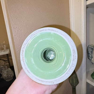 Sale Photo Thumbnail #387: Vintage Green Ceramic Candlestick Holder