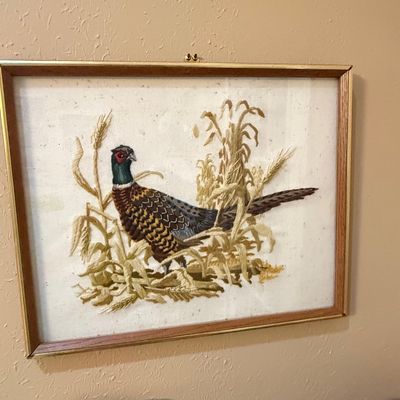 Sale Photo Thumbnail #96: Vintage Columbia-Minerva "Pheasant Family" Crewel Embroidery Kit