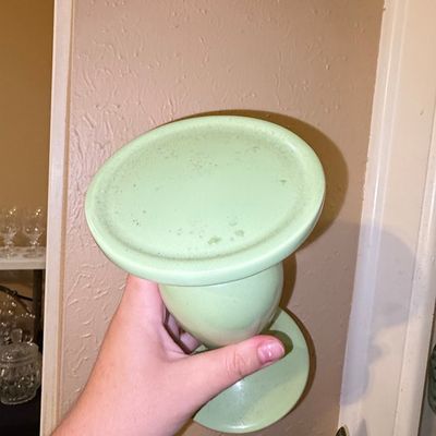 Sale Photo Thumbnail #389: Vintage Green Ceramic Candlestick Holder