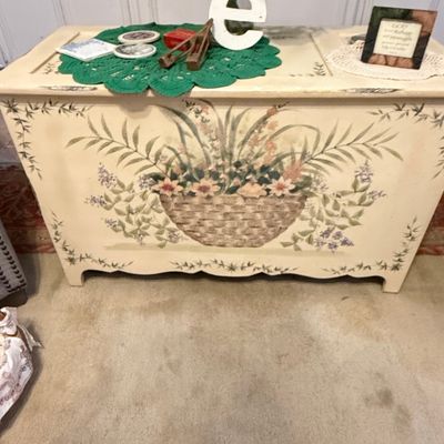 Sale Photo Thumbnail #44: Hand-Painted Floral Blanket Chest