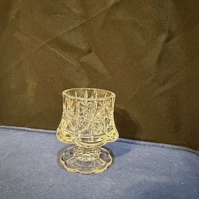 Sale Photo Thumbnail #616: EAPG Star and Fan Pattern Footed Salt Dip