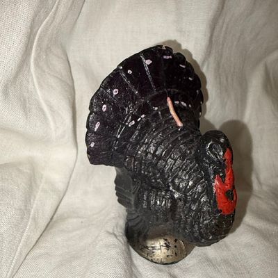 Vintage Gurley Wooden Figural Turkey wax candle