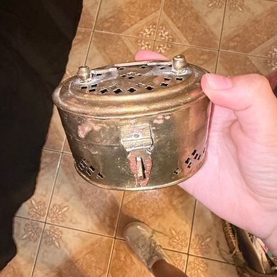 Vintage Brass Cricket Box or Potpourri Holder