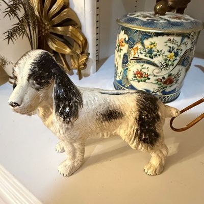 Sale Photo Thumbnail #106: Vintage Cast Iron Cocker Spaniel Still Bank