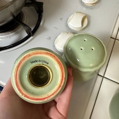 Celadon Green Ceramic Salt and Pepper Shakers