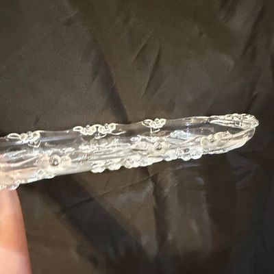 Sale Photo Thumbnail #660: Vintage Mikasa Carmen Crystal Canape Tray with Embossed Floral Design