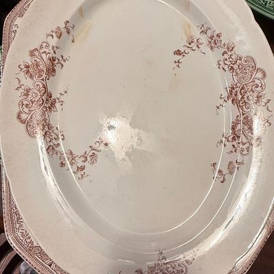 Sale Photo Thumbnail #169: Victorian Brown Transferware Platter - John Maddock & Sons