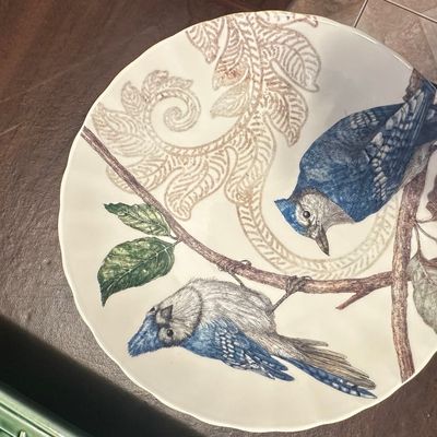 Tim Coffey for Creative Co-Op Blue Jay Plate