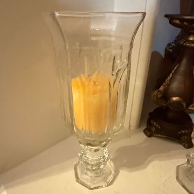 St. George Crystal Hurricane Candle Holder