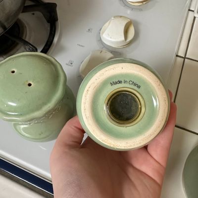 Celadon Green Ceramic Salt and Pepper Shakers