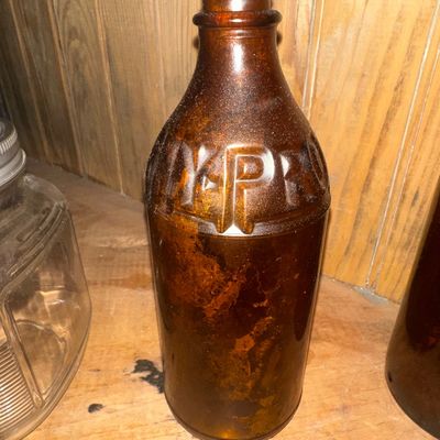 Vintage Hy-Pro Amber Glass Bottle