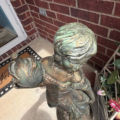 Sale Photo Thumbnail #74: Verdigris Finish Maiden Garden Statue