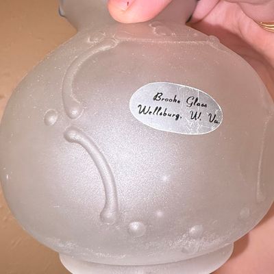 Sale Photo Thumbnail #298: Brooke Glass Hand-Painted Frosted Glass Fairy Lamp - Winter Scene