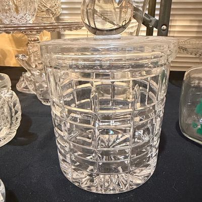 Sale Photo Thumbnail #375: Cut Crystal Biscuit Barrel or Covered Jar