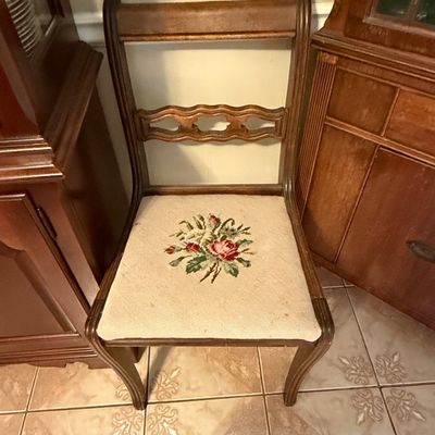 Sale Photo Thumbnail #100: Duncan Phyfe Style Needlepoint Side Chair