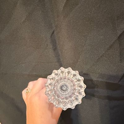Sale Photo Thumbnail #422: Crystal Vase with Scalloped Rim and Starburst Base