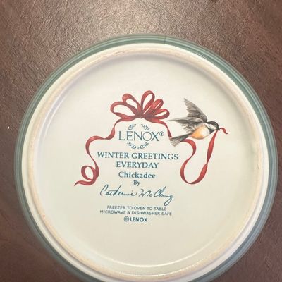 Sale Photo Thumbnail #479: Lenox Winter Greetings Everyday Chickadee Serving Bowl
