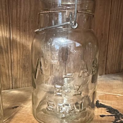 Sale Photo Thumbnail #447: Atlas E-Z Seal Quart Canning Jar with Glass Lid