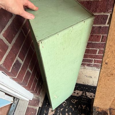 Sale Photo Thumbnail #196: Vintage Painted Wood Corner Pedestal