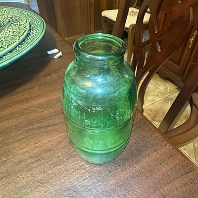 Vintage Mickey's Malt Liquor Green Glass Barrel Bottle