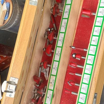 Sale Photo Thumbnail #109: Router Bit Set with Wooden Case
