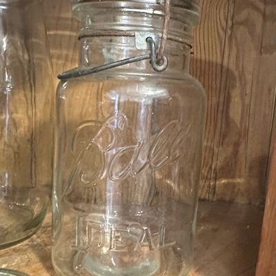 Sale Photo Thumbnail #611: Ball Ideal "Pat'd July 14, 1908" Wire-Bail Canning Jar