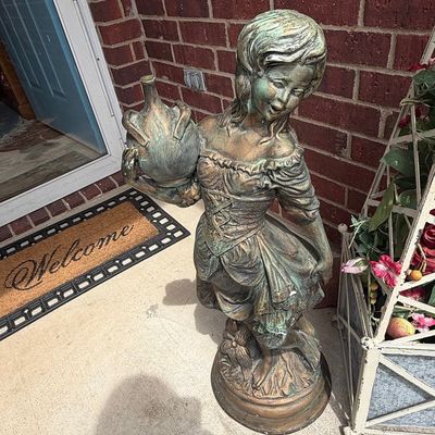 Sale Photo Thumbnail #75: Verdigris Finish Maiden Garden Statue