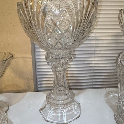 Sale Photo Thumbnail #61: American Brilliant Cut Glass Punch Bowl with Stand