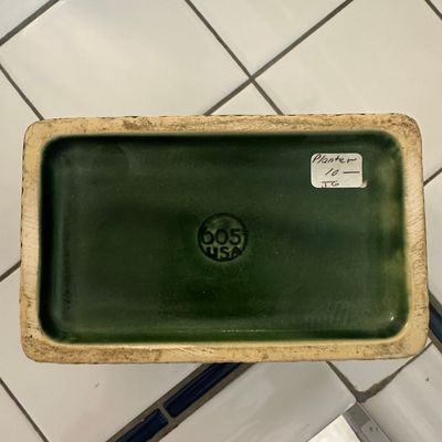 Sale Photo Thumbnail #218: McCoy Pottery 605 Rectangular Planter - Green Ribbed