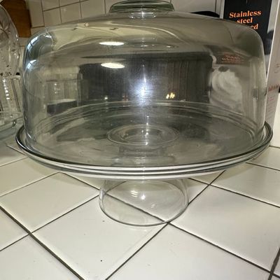 Sale Photo Thumbnail #322: Anchor Hocking Presence Glass Cake Stand with Dome