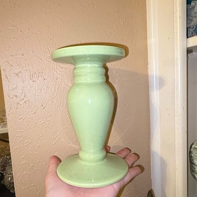 Sale Photo Thumbnail #386: Vintage Green Ceramic Candlestick Holder