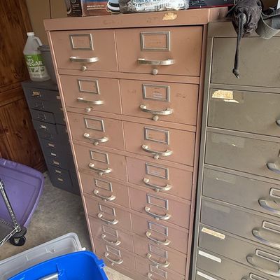 Sale Photo Thumbnail #69: Vintage Steel Multi-Drawer Parts Cabinet - Cole or Steelmaster Style