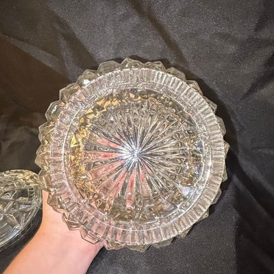 Sale Photo Thumbnail #380: EAPG Pressed Glass Covered Compote or Candy Jar