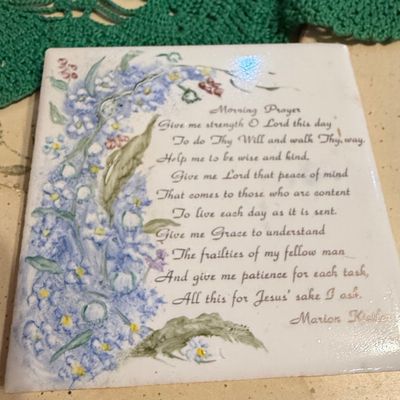 Sale Photo Thumbnail #351: Marion Kistler "Morning Prayer" Hand-Painted Ceramic Tile