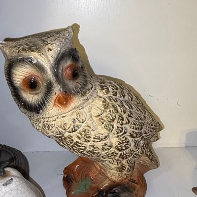 Sale Photo Thumbnail #578: Vintage Chalkware Owl Figurine - Likely Miller Studios or similar
