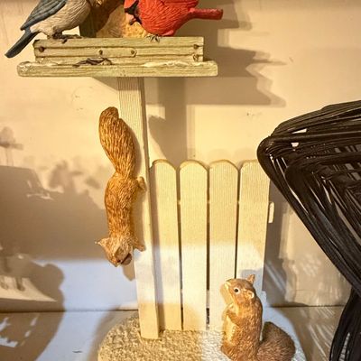 Sale Photo Thumbnail #300: Decorative Bird Feeder with Squirrel Figurines