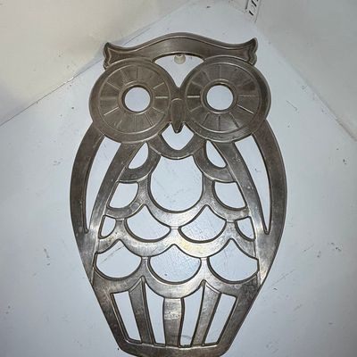 Vintage Leonard Silverplate Owl Trivet