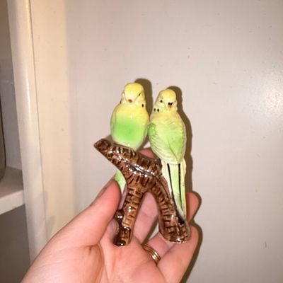 Sale Photo Thumbnail #620: Mid-Century Japanese Ceramic Budgie Figurine