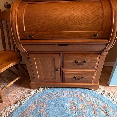 Sale Photo Thumbnail #50: Oak Roll Top Secretary Desk