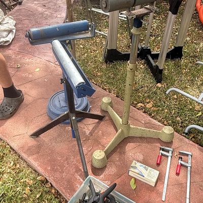 Sale Photo Thumbnail #320: Adjustable Material Support Roller Stands (2)