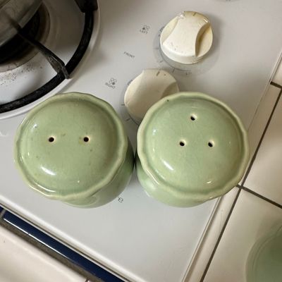 Celadon Green Ceramic Salt and Pepper Shakers
