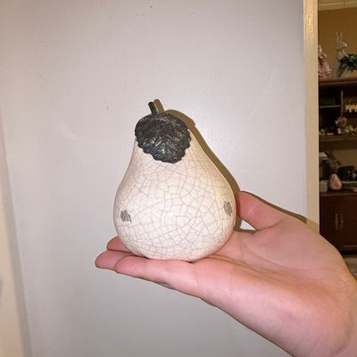 Sale Photo Thumbnail #628: Vintage Crackle Glaze Ceramic Pear Figurine