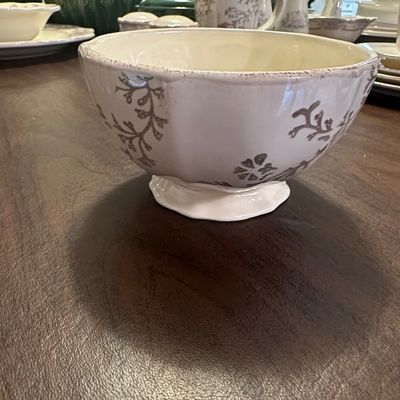HOME China Scalloped Floral Serving Bowl